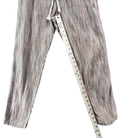 Free People Light At Sunrise Pants Women 4 Brown White Cotton Crop Resort Boho - Picture 10 of 15